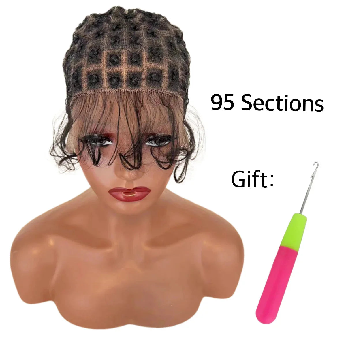Full Lace Crochet Wig Cap with Baby Hair | Micro Senegalese Twist & Crochet Wig Base | Virgin Chinese Hair | Jerry Curl
