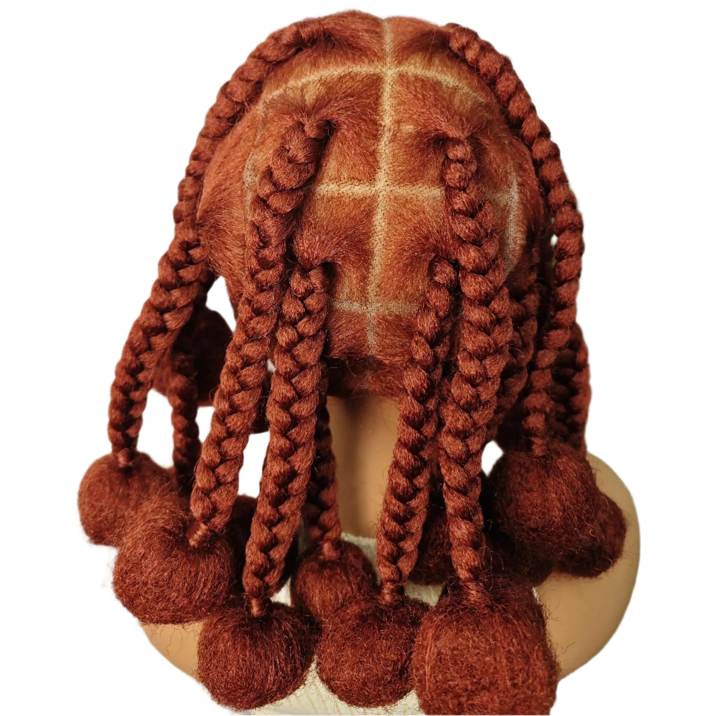 12" Ombre #27 Synthetic Braided Wig - Transparent Lace Front, Box Braids, Baby Hair