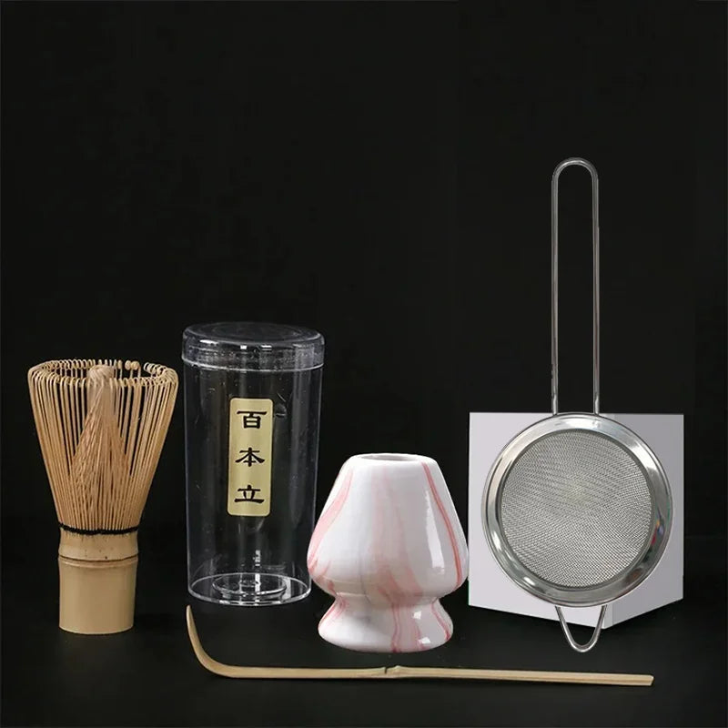 4PCS/set Japanese Matcha Set Safety Bamboo Buddha Tea Spoon Tea Set Indoor Tea Stirring Tools Accessories Kitchen Teaware Sets