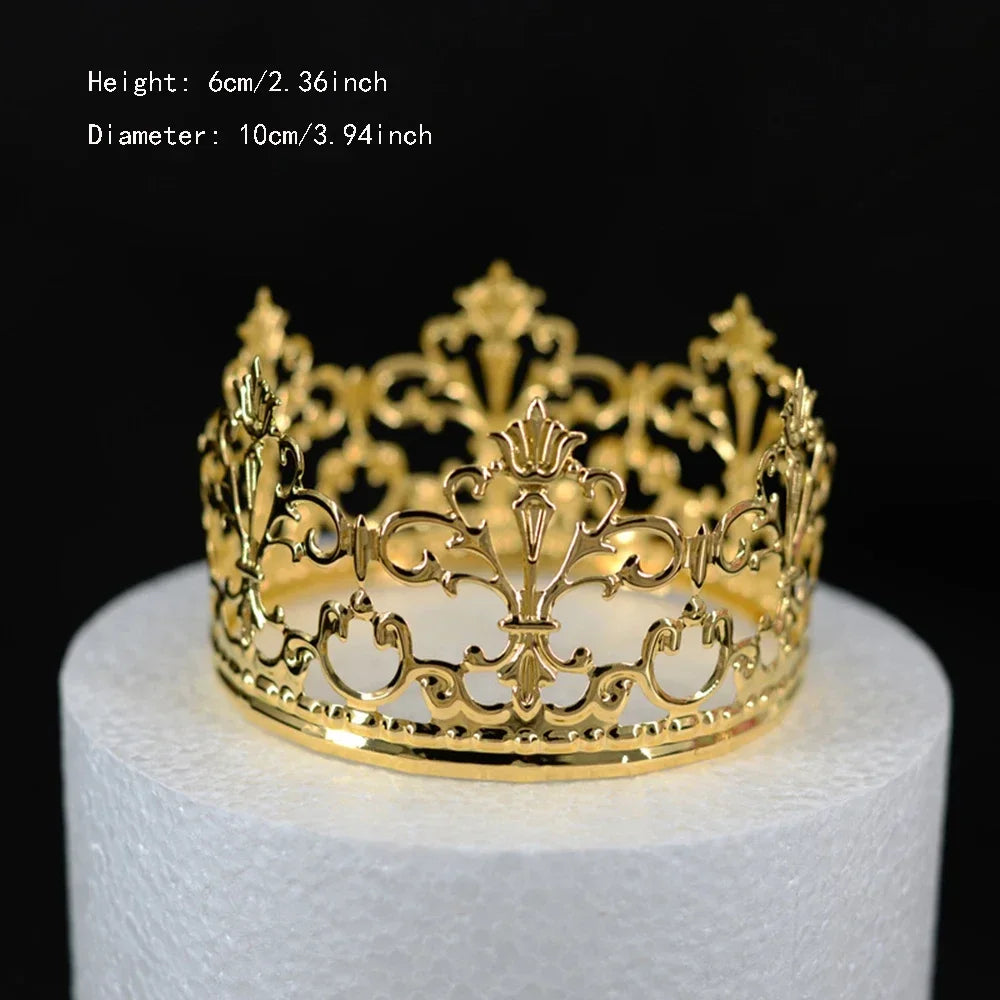 Rhinestone Crown Baking Cake Topper Headwear Decoration Children's Hair Accessories Princess Wedding Birthday Party Supplies New