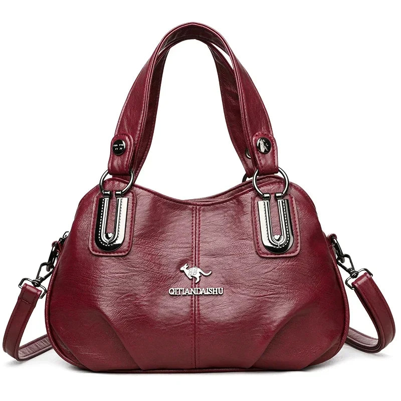 Luxury Handbags 3 Layers | Large Capacity Designer Handbags & Soft Leather Ladies Shoulder Crossbody Bag for Women (Sac)