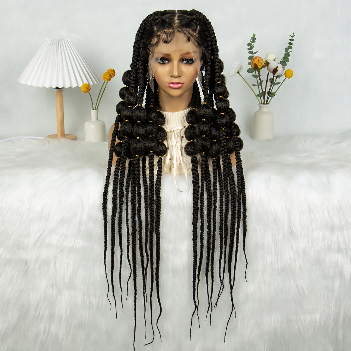 KIMA 40" Jumbo Knotless Box Cornrows Wig | Full Lace Bubble Braids