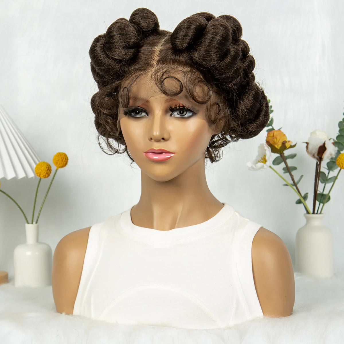 Knotless Box Braids Bantu Wig | Full Lace African Braiding