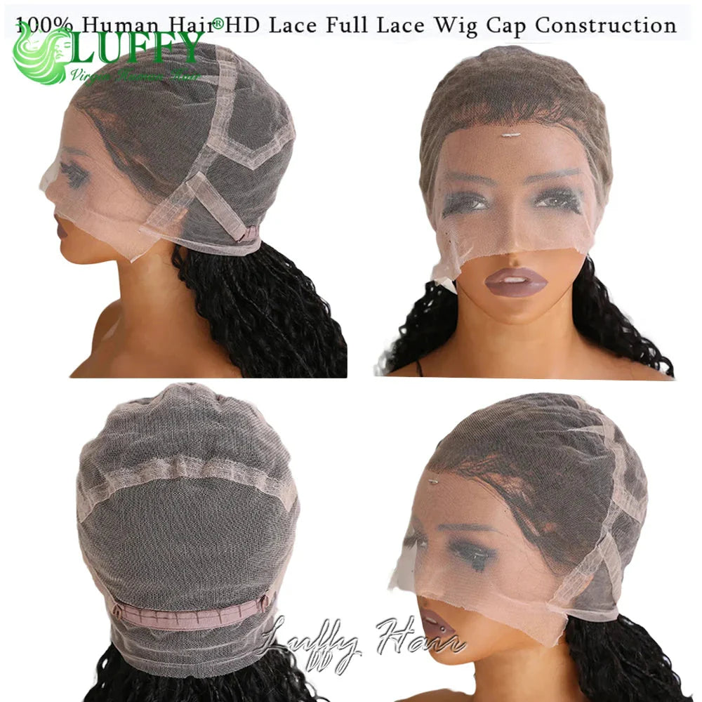 HD Full Lace Knotless Boho Box Braids Wig | Curly Ends | 300% Density | Human Hair | Pre-Plucked