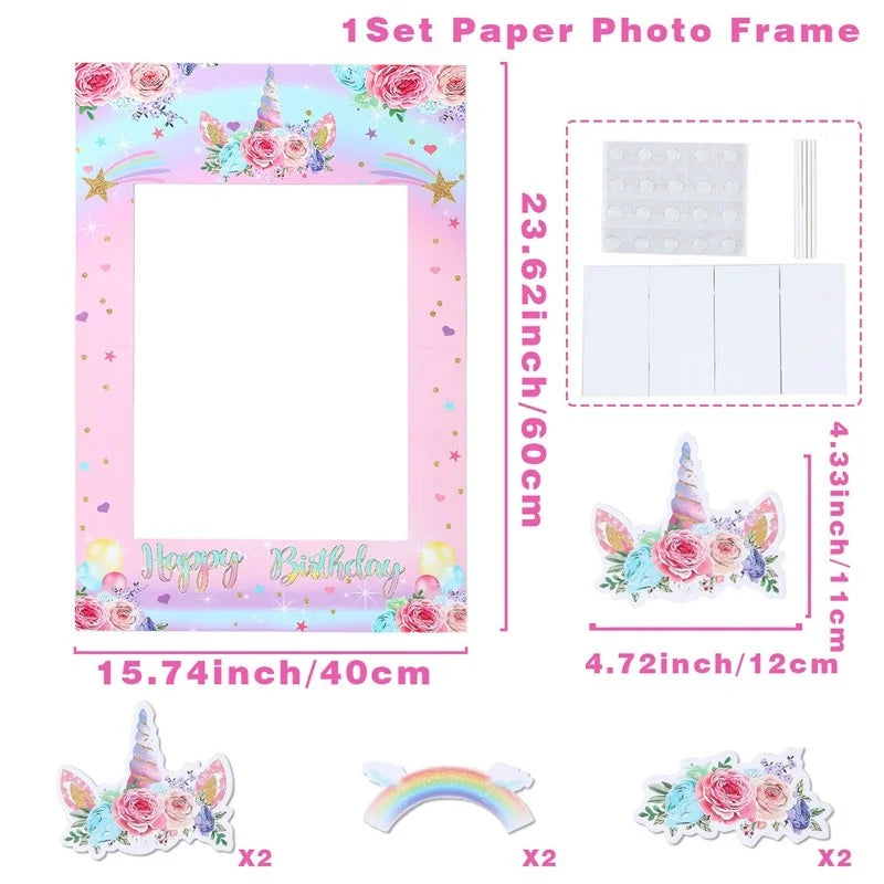 Rainbow Unicorn PE Tablecloth Happy Unicorn Theme Birthday Party Decorations Kids Favors Table Cover Girls Baby Shower Supplies