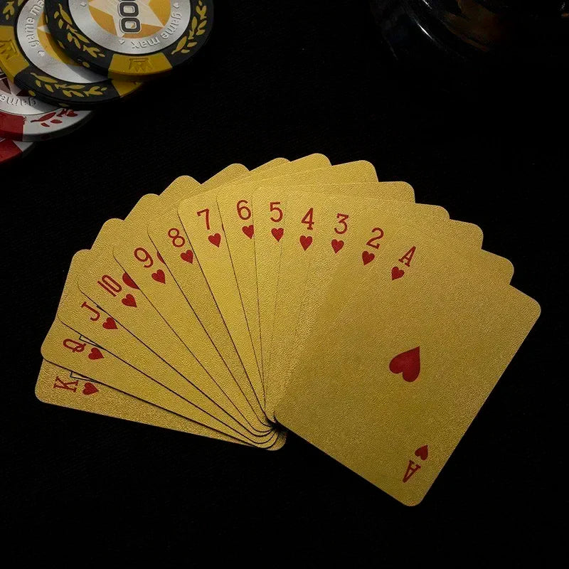 1 Piece  Mini Golden Playing Cards Waterproof Plastic Poker Cards Easy  Carry Travel Game