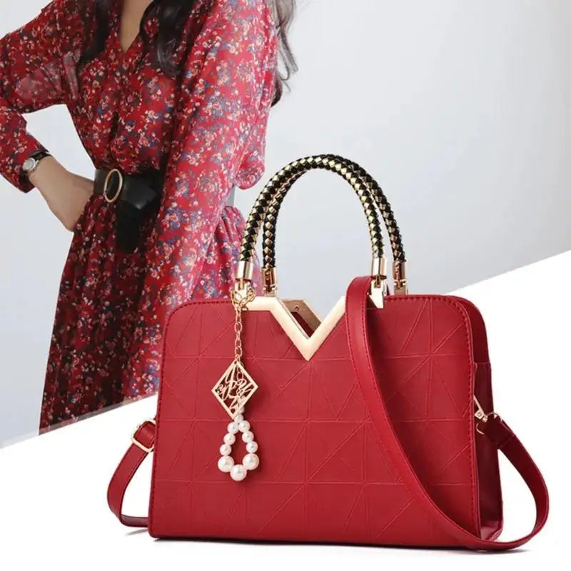 Women's Handbag Patchwork Shoulder Messenger | Office Work PU Leather Female Bag & Ladies Luxury Fashion Elegant Tote
