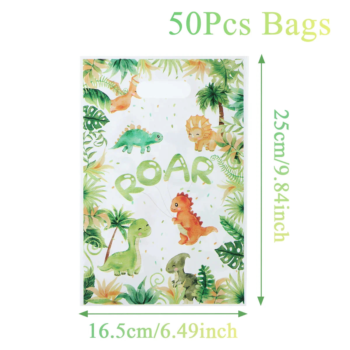10/25/50pcs Cartoon Dinosaur Handbag Gift Candy Packing Bag Jungle Dinosaur Birthday Party Decor Kids Baby Shower Party Supplies