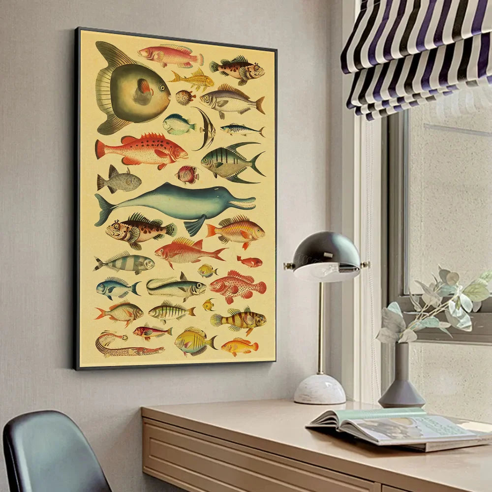 ACE Fishing Fish Sea Poster Wall Chart Prints And Posters Home Living Bed Room Decor Art Bar Cafe Framelesss Painting Poster