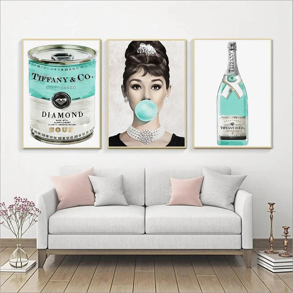 Breakfast At Tiffany's Posters And Prints Nordic Poster Audrey Hepburn Wall Art Canvas Painting Fashion Wall Pictures For Room