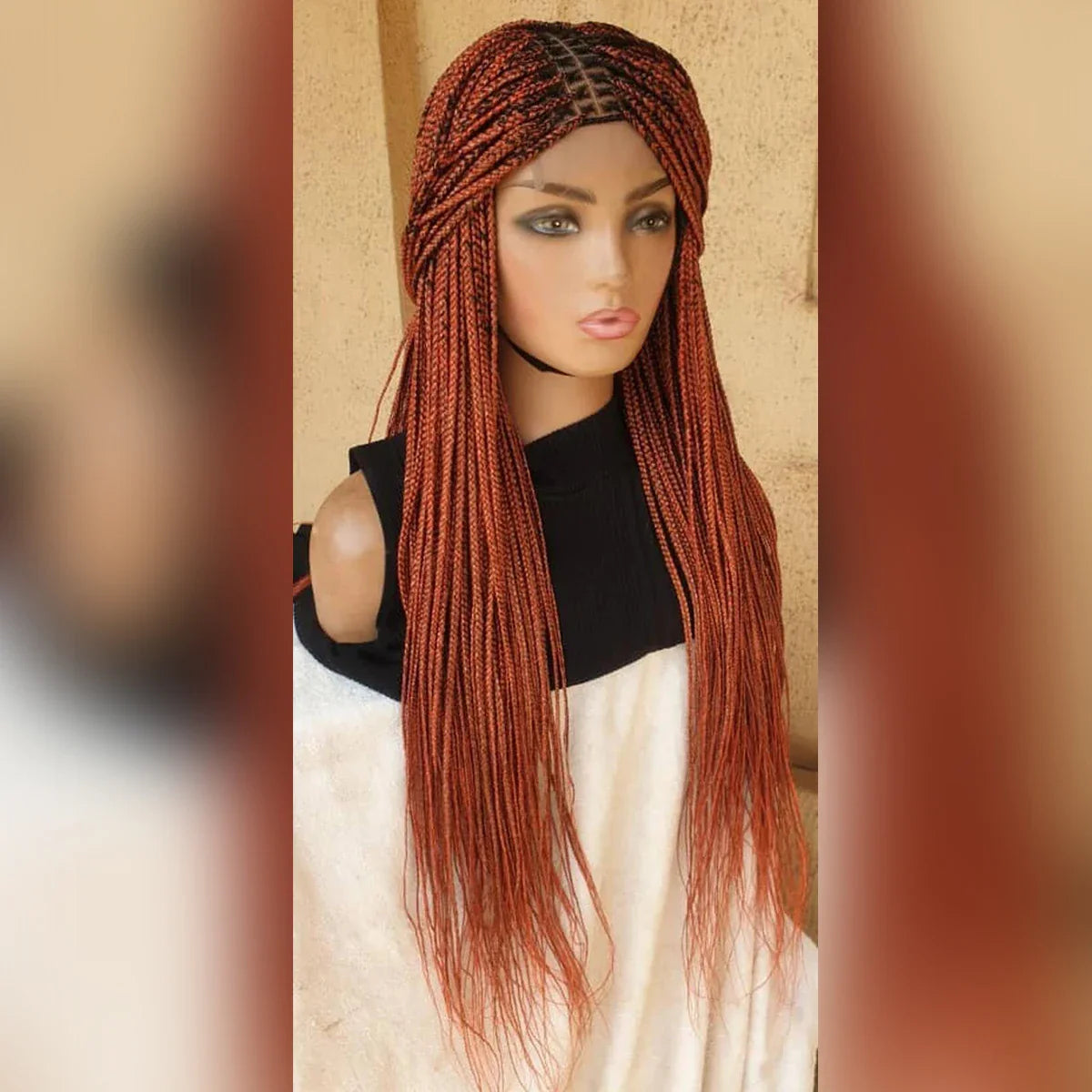 Ginger Orange Full Lace Knotless Braided Wig - Hand Braided Wig for Black Women