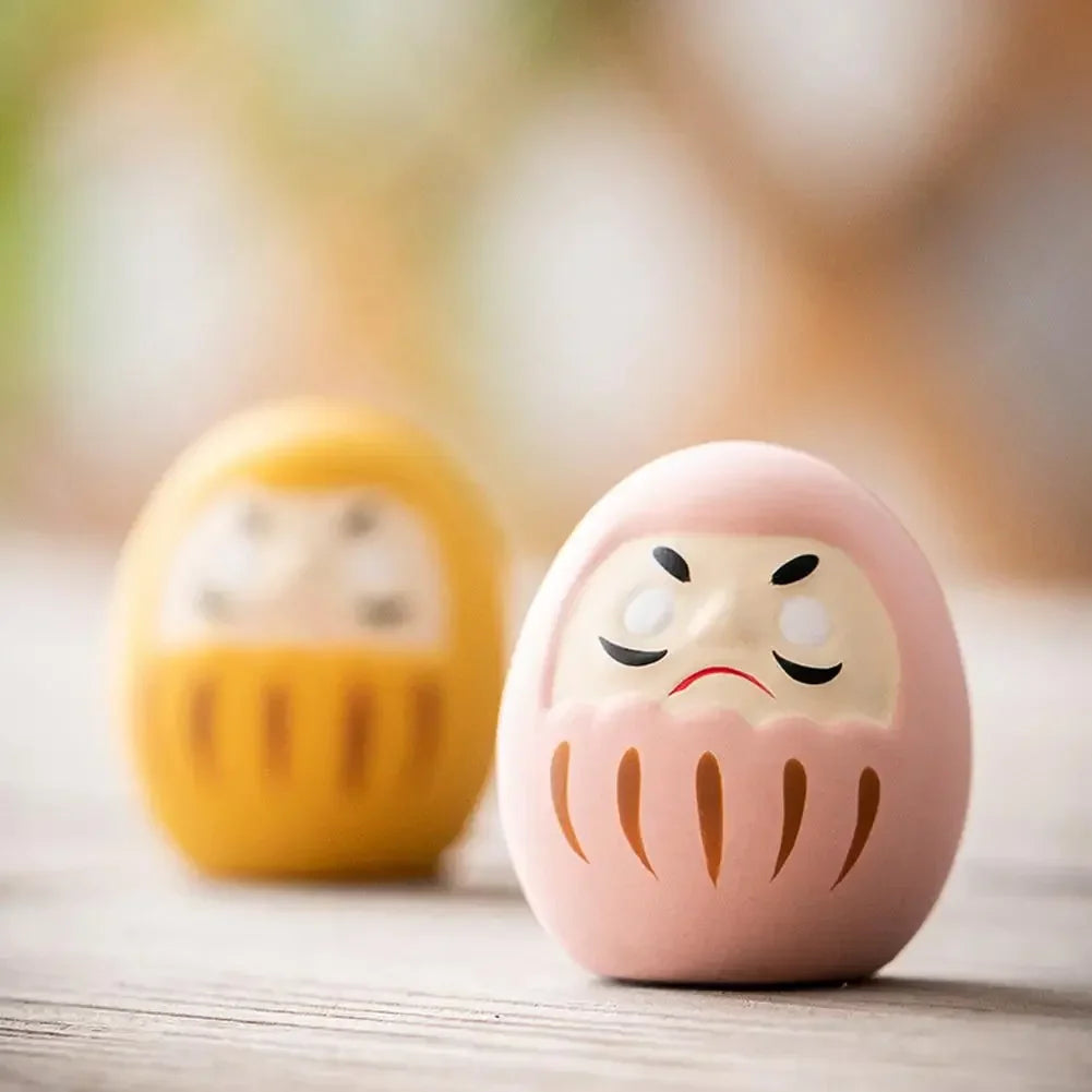 8 styles Japanese Ceramic Daruma Doll Crafts Lucky Charm Fortune Ornament Landscape Home Desk Decor Miniature Gifts Accessories