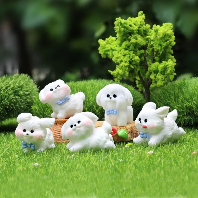 5-10pc Figurines Miniatures Cute Dog Micro Landscape Ornaments For Home Decorations Kawaii Puppy Car Desk Decor Room Accessories
