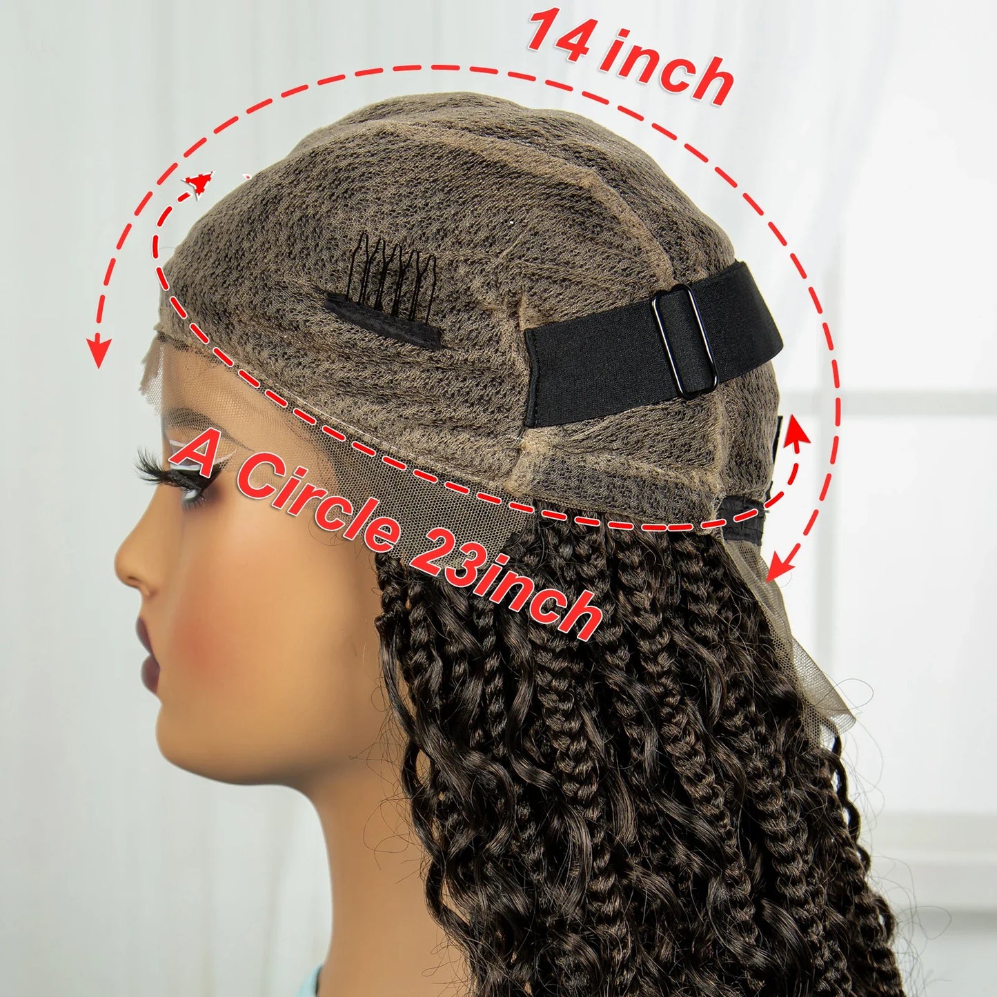 Ombre Knotless Braids Wig | Curly Ends | Full Lace | Baby Hair | Handmade