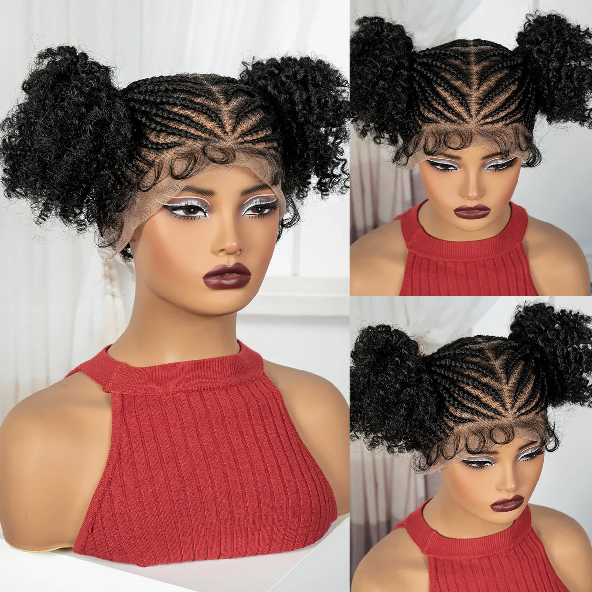 Cornrow Bantu Braids Wig | Full Lace | Baby Hair | Cosplay & Daily Wear