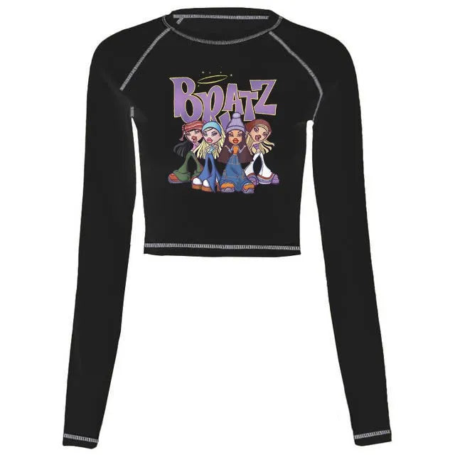 Women's Y2K Gothic Cartoon Print T-Shirt Trendy