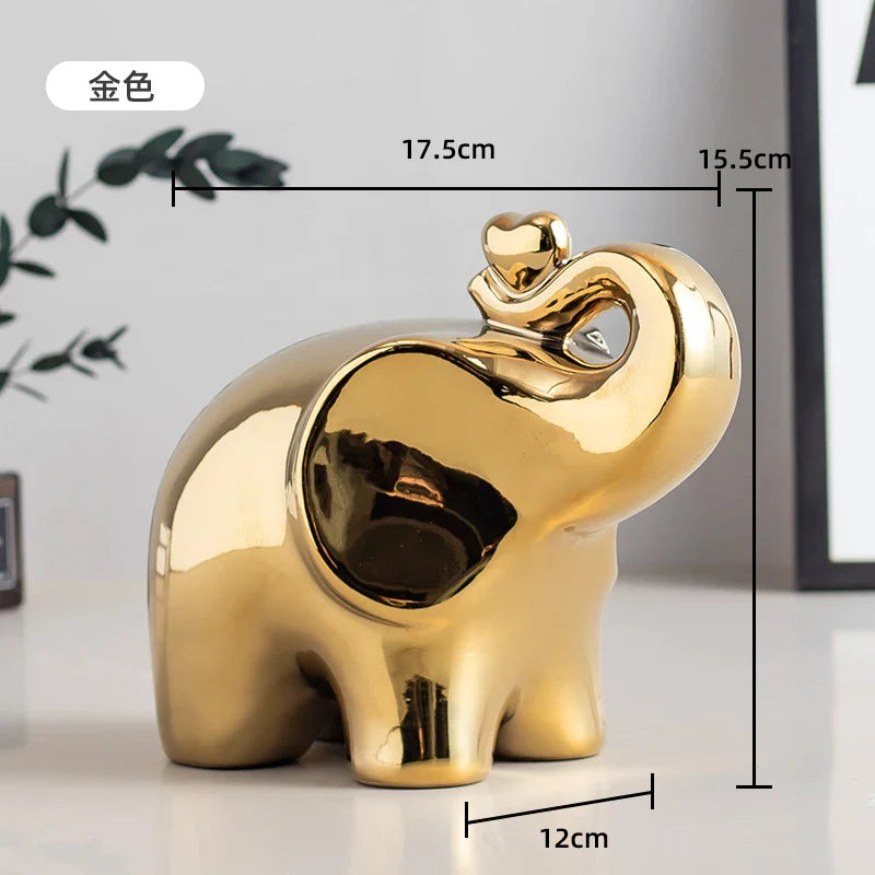 Cartoon Elephant Figurine Boho Home Decor Ornament Living Room  Wine Cabinet DesktopTV cabinet Home