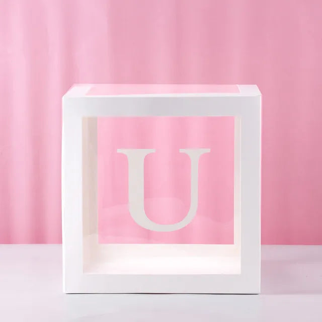 Birthday Balloon Boxes For Party Decorations 1st Happy Birthday Balloon Blocks Decor with ONE Letter Boy Girl Baby Shower Decor
