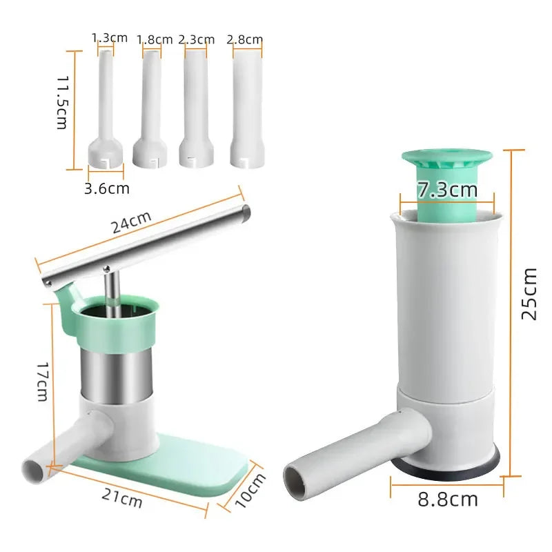 Sausage Stuffer Machine with 4 Stuffing Tubes Meat Stuffer Sausage Filling Tool Household Manual Vertical Sausage Maker Tool Kit