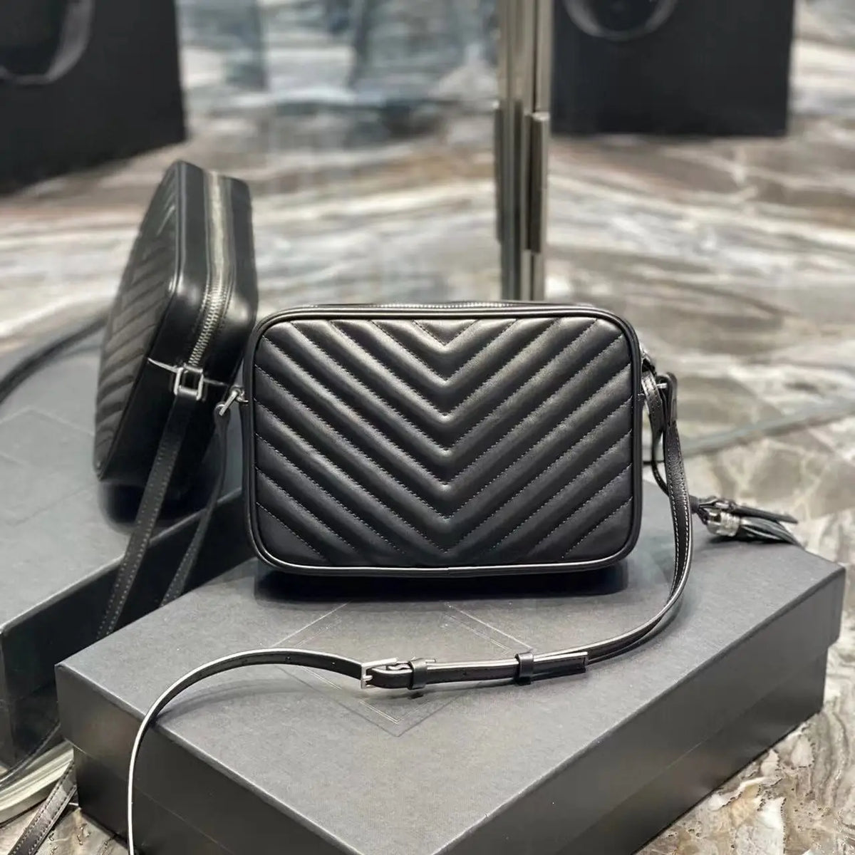 Fashionable Versatile Cow Leather Women's Bag | Small Square Crossbody Shoulder Bag & Single Handle Wristlet (For Camera)