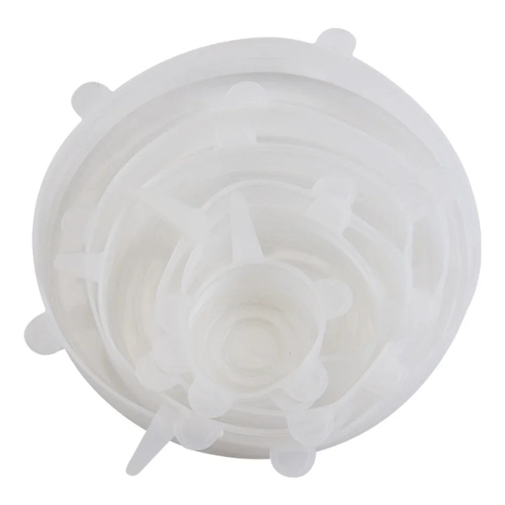 6PCS Food Grade Silicone Bowl Covers – Universal Elastic Round Lids with Airtight Seal – Reusable Kitchen Food Savers