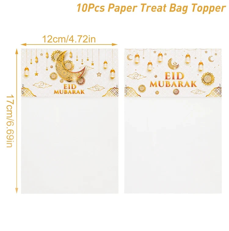 Eid Mubarak Treat Bag Topper Candy Bag Ramadan Decorations For Home 2025 Islamic Muslim Party Decor Ramadan Kareem EID Al Adha