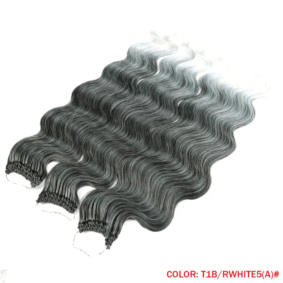 Fashion Idol Body Wave Crochet Hair - 22 Inch Soft Long Synthetic Goddess Braids - Natural Wavy Ombre 613 Blonde Hair Extensions