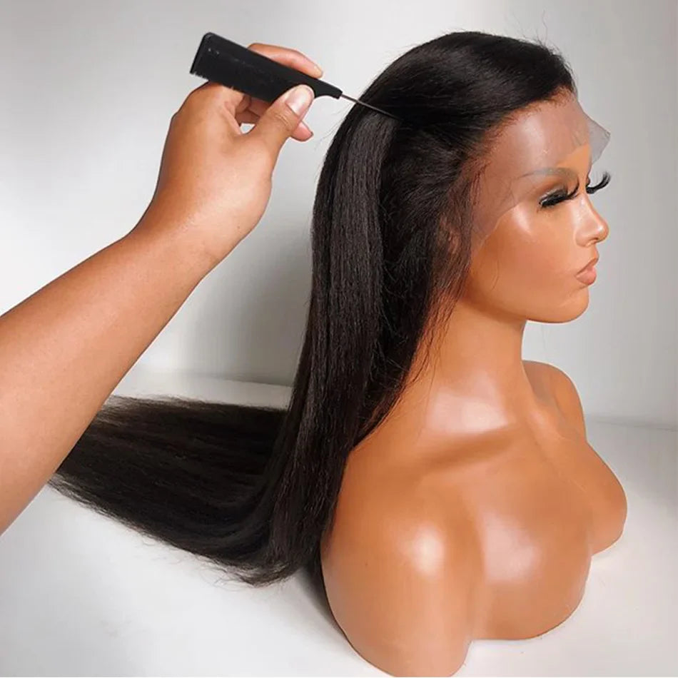 250% Density Light Yaki Straight 13x6 HD Lace Frontal Human Hair Wig