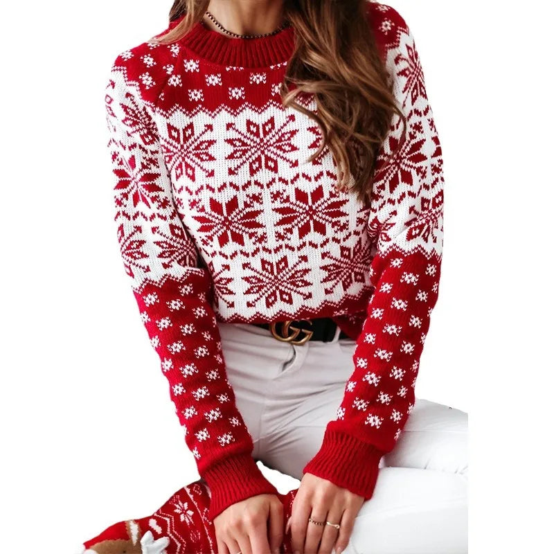 Women's Sweater Christmas Snowflake Knit