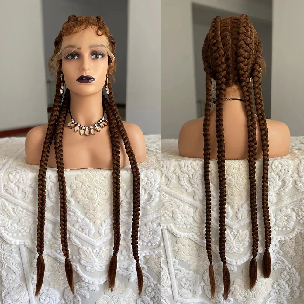 32" Senegalese Twist Lace Front Wig | 4 Twist Braids | DIY Cosplay Wig | Synthetic Braiding Hair