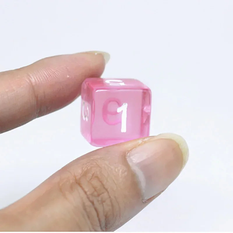 7 PCS/Lot Square Corner Dice Colorful Transparent Acrylic 6 Sided Dice  Club/Party/Family Games