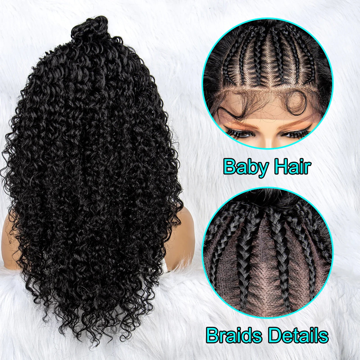 KIMA Braided Bun Wig | Kinky Curly Lace Front Updo with Baby Hair