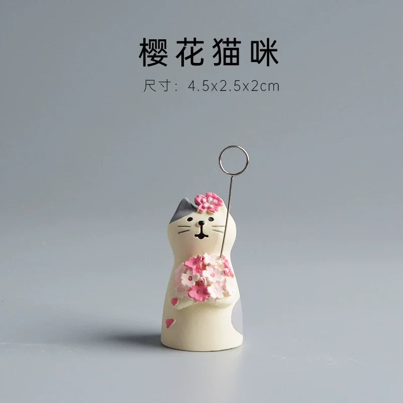 Cute Cat Wedding Zakka Figurine Bride Baby Stroller Resin Model Miniatures Model Cake Ornaments Decor Crafts Desktop Accessories