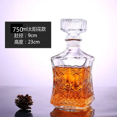 Novelty Design Multi Styles Barware Wine Glass Bottle 250-1000ml Lead-free Glass Whiskey Decanters for Liquor Scotch Bourbon