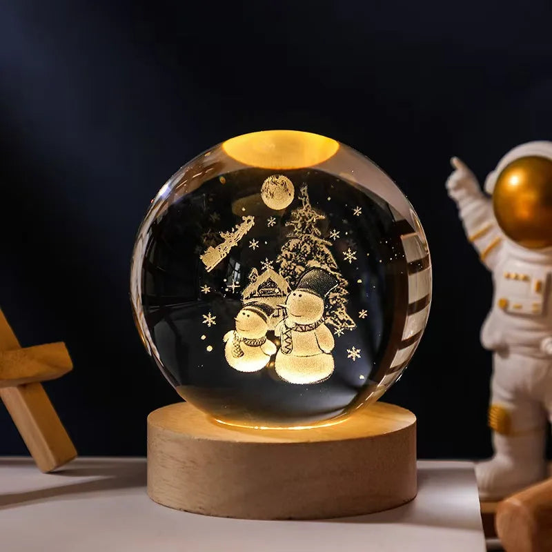 Christmas unique 3D crystal ball lights with Galaxy and planetary projection USB nightlights for couples gift atmosphere lights