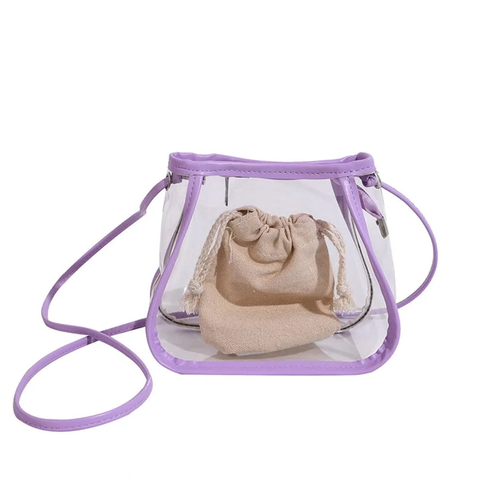 Creative 2-in-1 Clear Crossbody Bag | Portable Waterproof PVC Shoulder Tote (Casual Women's Commuting Bag)