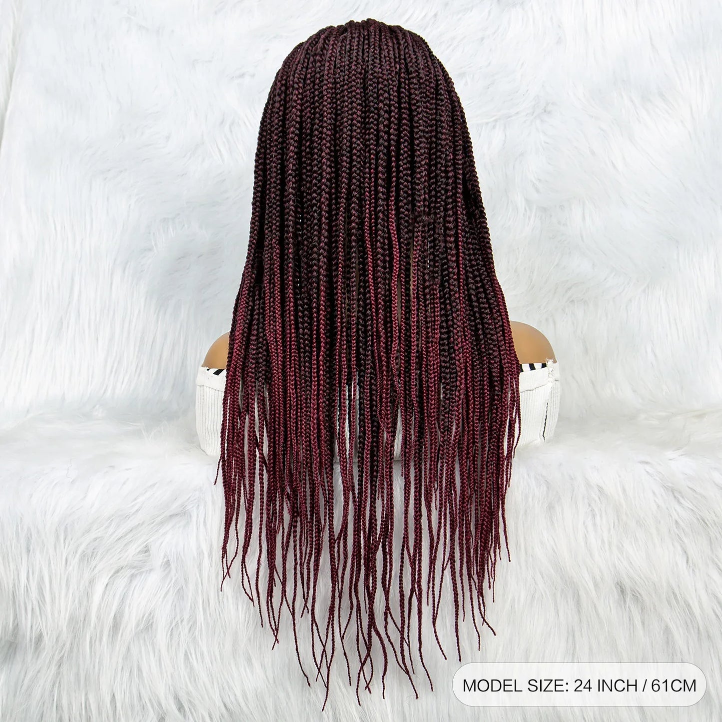 Colorful Knotless Box Braids Wig | Full Lace Front with Baby Hair