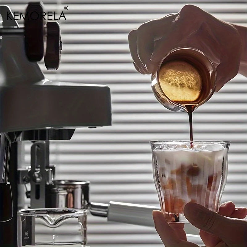 KEMORELA 1/2PCS Espresso Shot Glasses 60ml Clear Scale Measuring Cup Liquid Heavy Glass Coffee Cups Home Barista Accessories