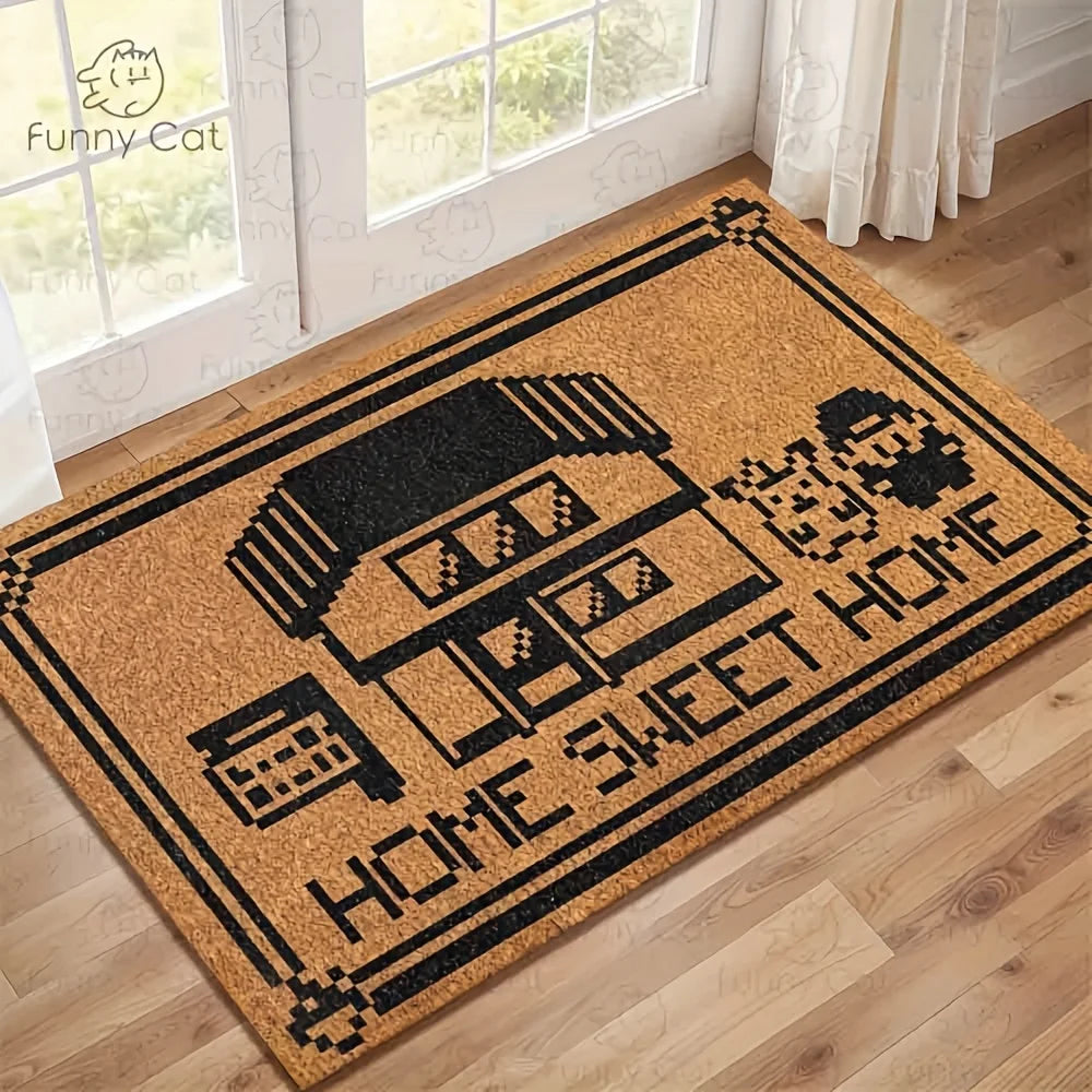 VIKAMA Sweet Home Carpet Creative Doormat Lightweight Welcome Mat Machine Washable Living Room Carpet Rug For Bedroom  Home Dec