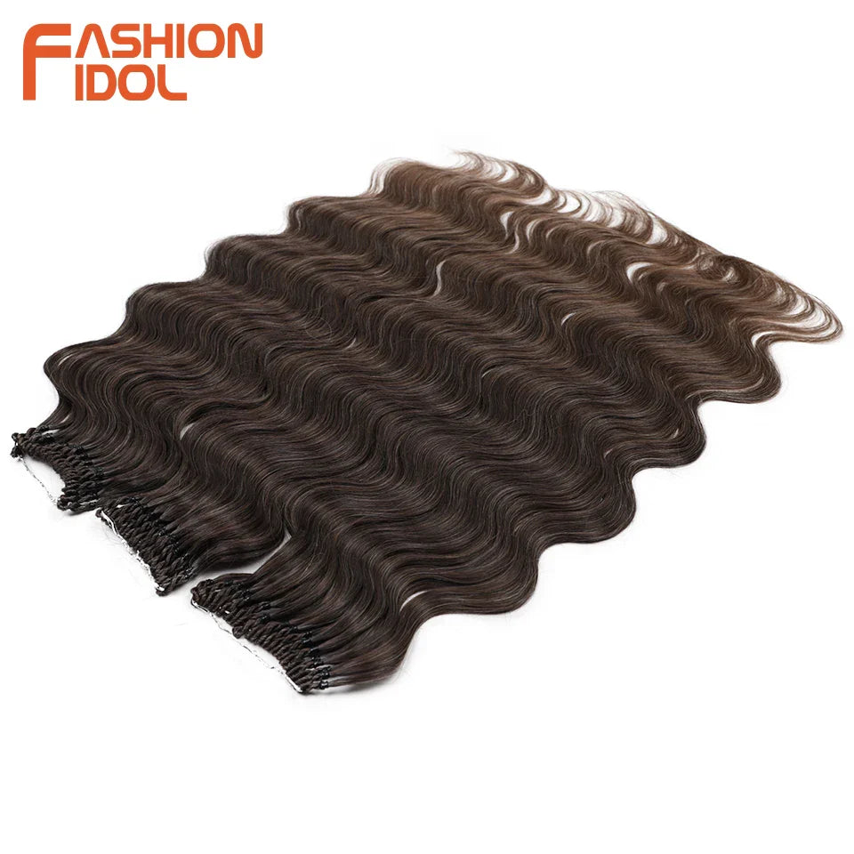Fashion Idol Body Wave Crochet Hair - 22 Inch Soft Long Synthetic Goddess Braids - Natural Wavy Ombre 613 Blonde Hair Extensions