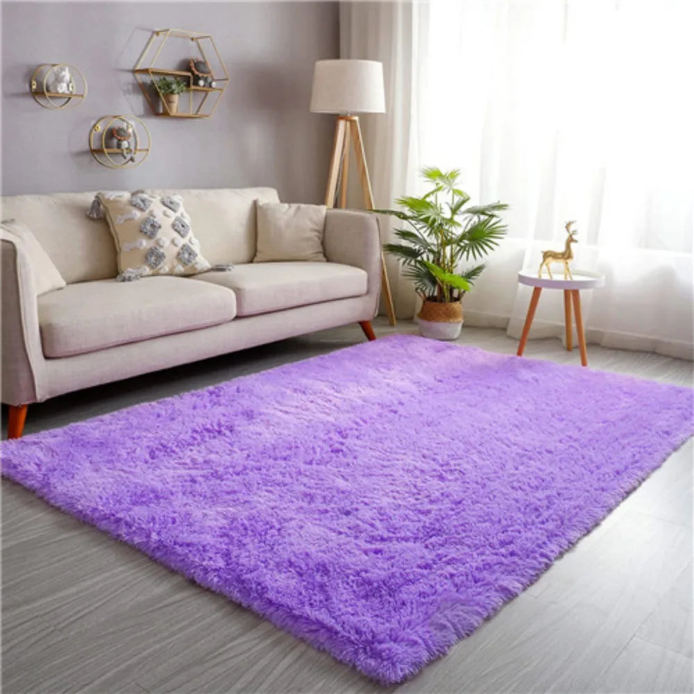 VIKAMA Mauve Soft And Cozy Plush Living Room Sofa Carpet Scandinavian Ins Style Bedroom Plush Carpet Home Decoration Carpet