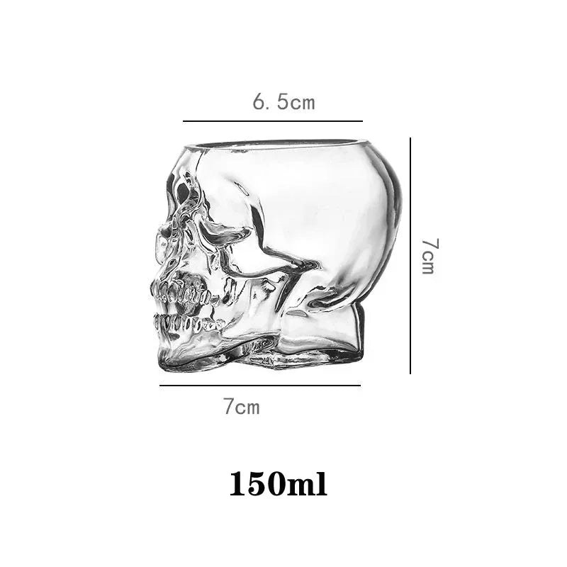 Halloween Household Skull Head Glass Teacup  Transparent Crystal Coffee Juice Mug Drinking Bar Club Whiskey Wine Beer Cup