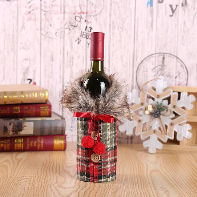 Christmas Wine Bottle Cover Merry Christmas Decorations For Home 2024 Christmas Ornament Xmas Navidad Natal Gifts New Year 2025