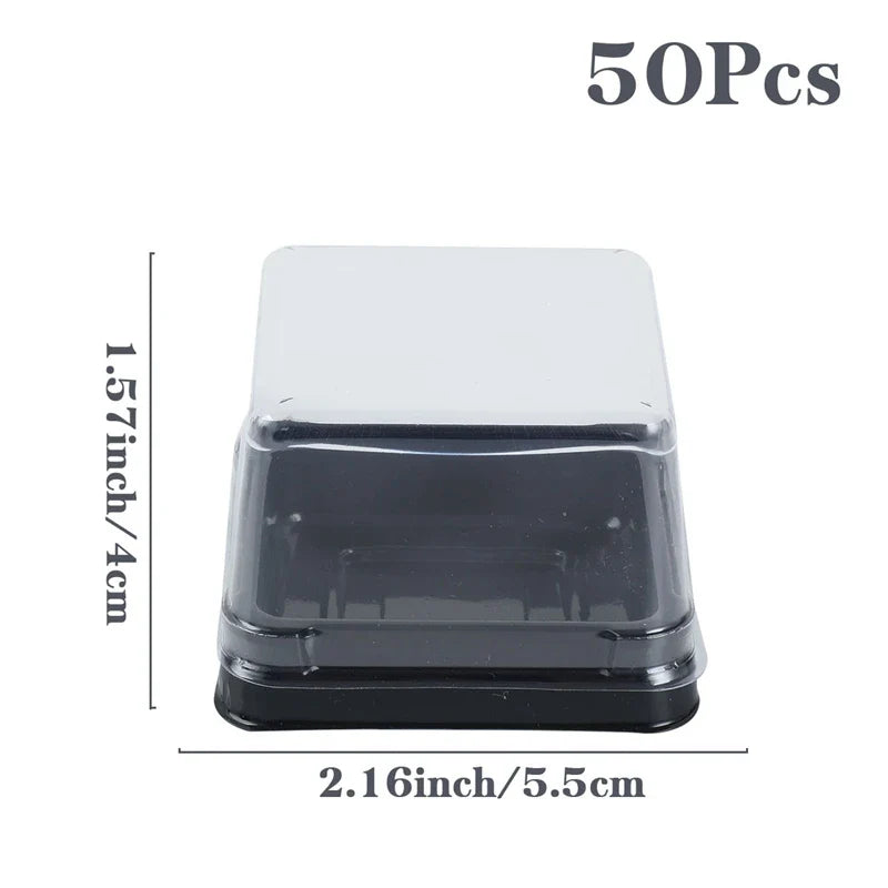 50pcs Transparent Cake Box Container Transparent Cupcake Dome Pastry Baking Packaging Boxes Wedding Party Supplies Gifts Decor