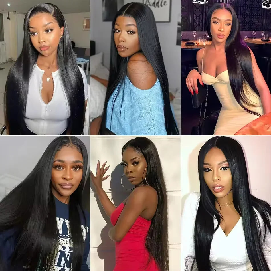 V Part Straight Human Hair Wigs for Women | 200% Density 12-32 Inch Natural Color Remy Human Hair Wig