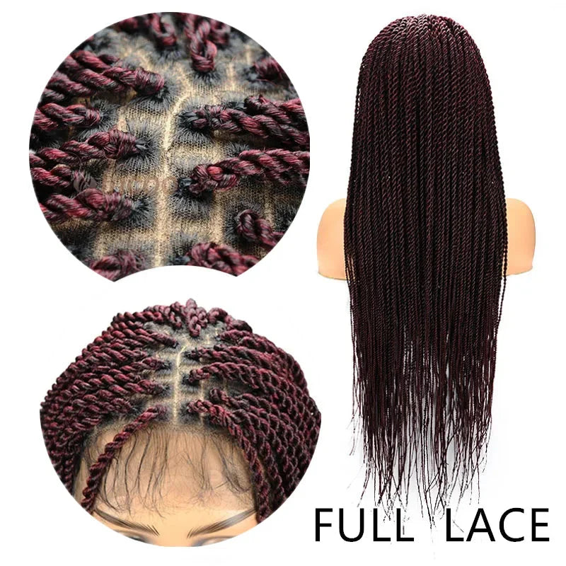 Goddess Faux Locs & Twist Braided Lace Front Wig | Box Braids | Full Lace Frontal | Synthetic Wig
