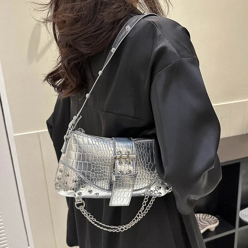 Fashion Women's Shoulder Bag | Y2K Armpit Bag & Luxury Design Pleated Underarm Bag (Solid Color Messenger Purse Hobos Handbags)