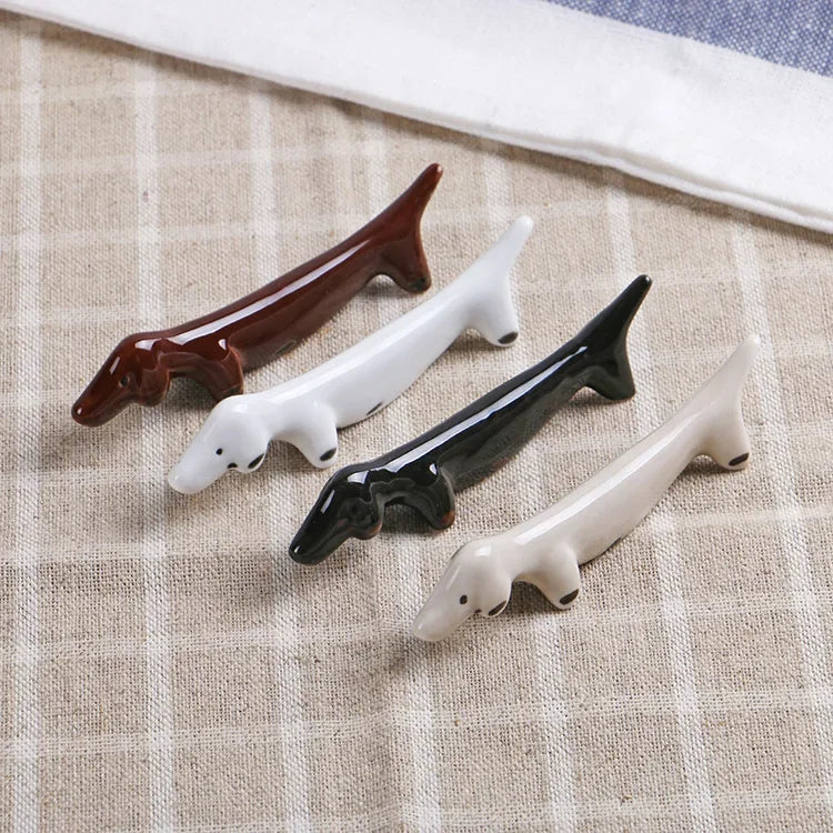 set Chopstick Rest Table Decor Ceramic Frog Chopsticks Spoon Rack Holder Durable Ornaments Set Fork Knife Stand Cat Tableware