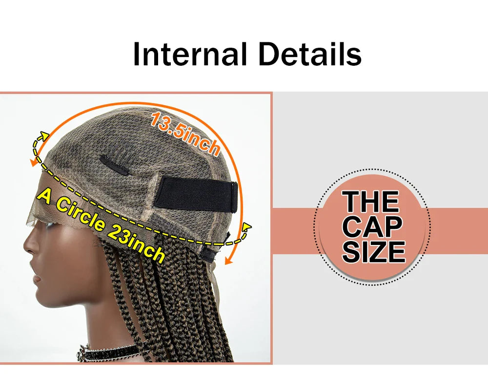 Knotless Cornrow Box Braids Full Lace Wig | Baby Hair | Clearance Sale | Black Women