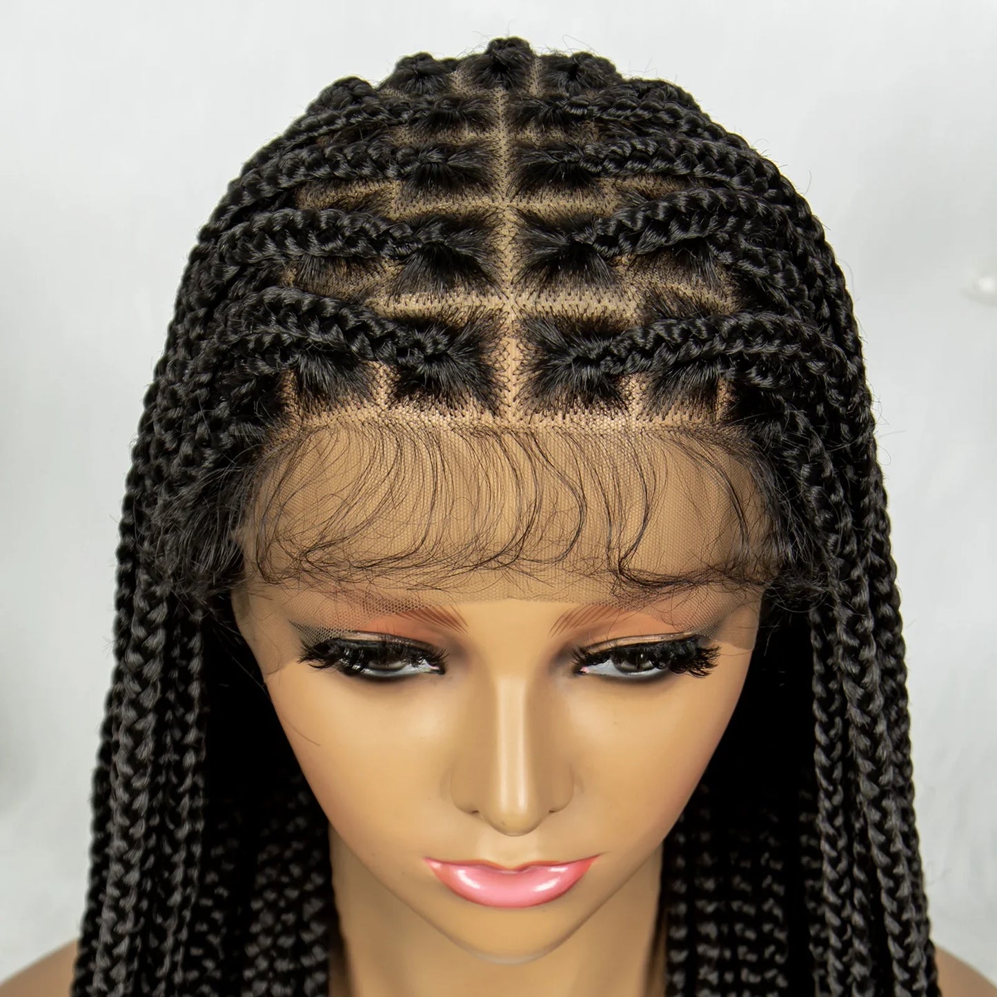Full Lace Twisted & Box Braids Wig | Cornrow Accents
